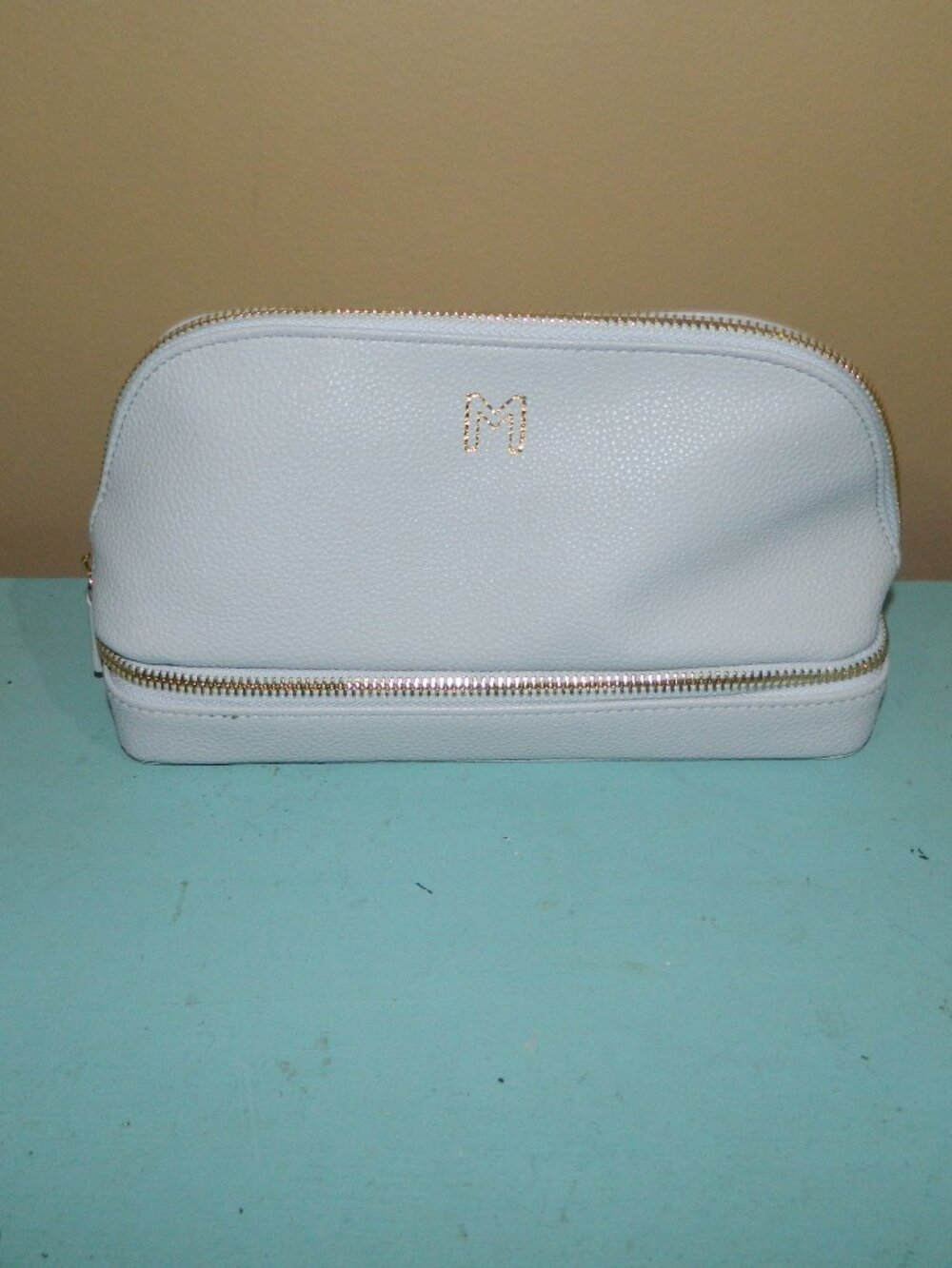 Mark & Graham Dual Travel Organizer Robin's Egg Blue "M" Mono